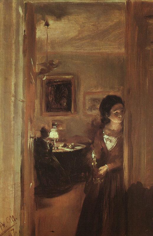Adolph von Menzel The Artist's Sister with a Candle
